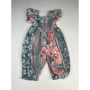 Chocolate Soup 2T Patchwork Floral Striped Corduroy Jumpsuit Romper Baby Girl